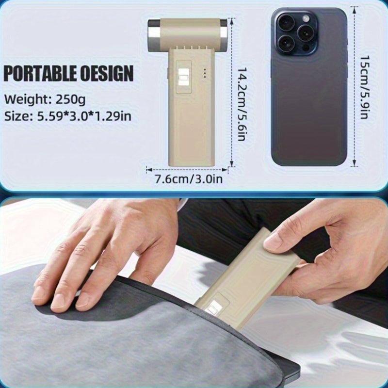 Portable Handheld Fan with High-Speed Brushless Motor and Strong Dust Removal