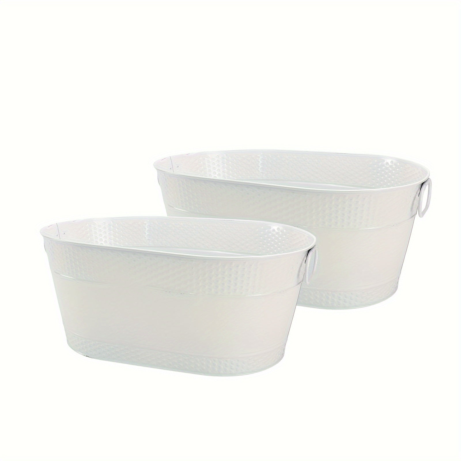 Duo Metal Beverage Tubs 11L Stainless Steel Ice Buckets with Handles for Parties