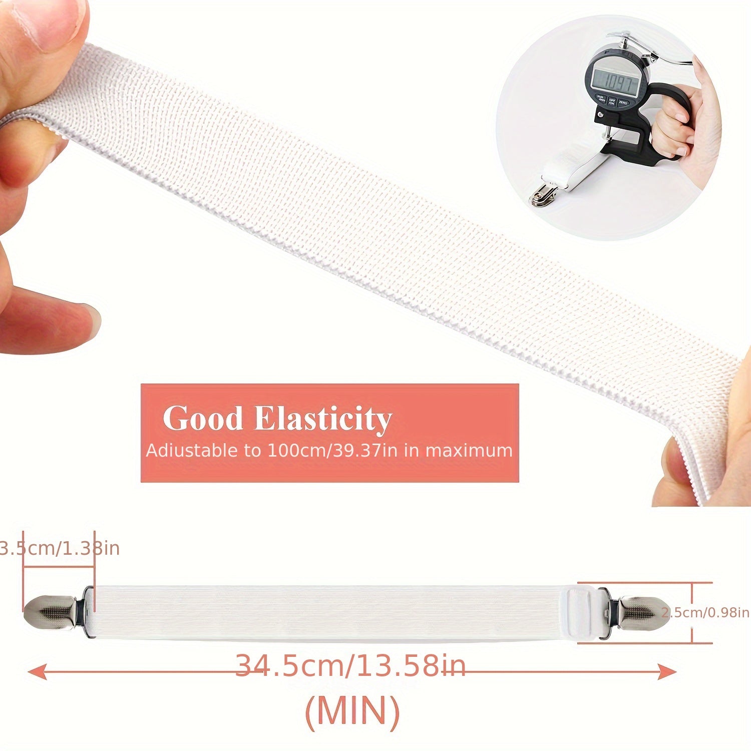 Set of 8 Adjustable Bed Sheet Clips Elastic Fasteners Fitted Sheet Suspenders