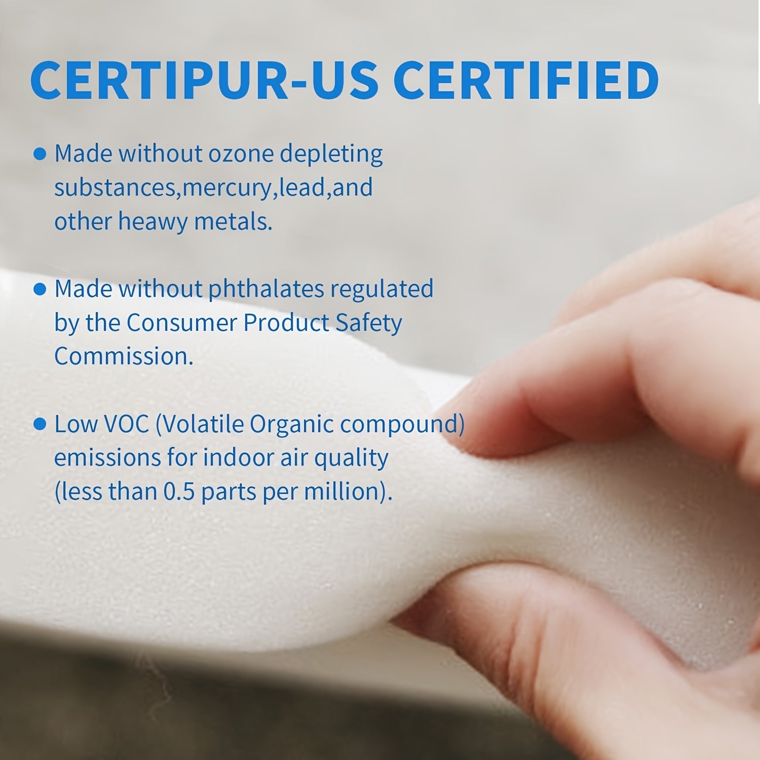 "Ovqatlanish stullari va aravachalar o'rnini bosuvchi kvadrat yuqori zichlikdagi to'shak ko'rpasi, o'lchamlari 49.99 sm X 49.99 sm X 5.08 sm, narxi $49.99"