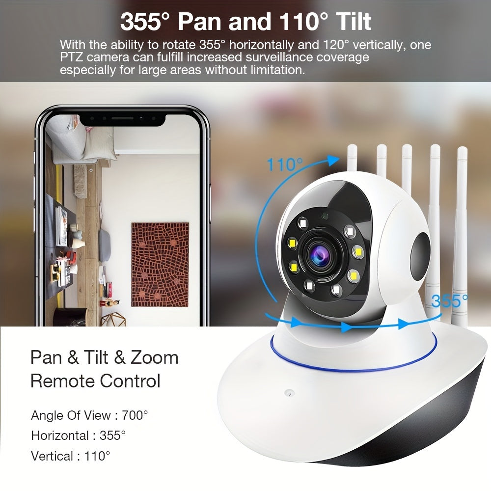 Wireless Indoor PTZ Security Camera with Two-Way Audio 1080P HD WiFi