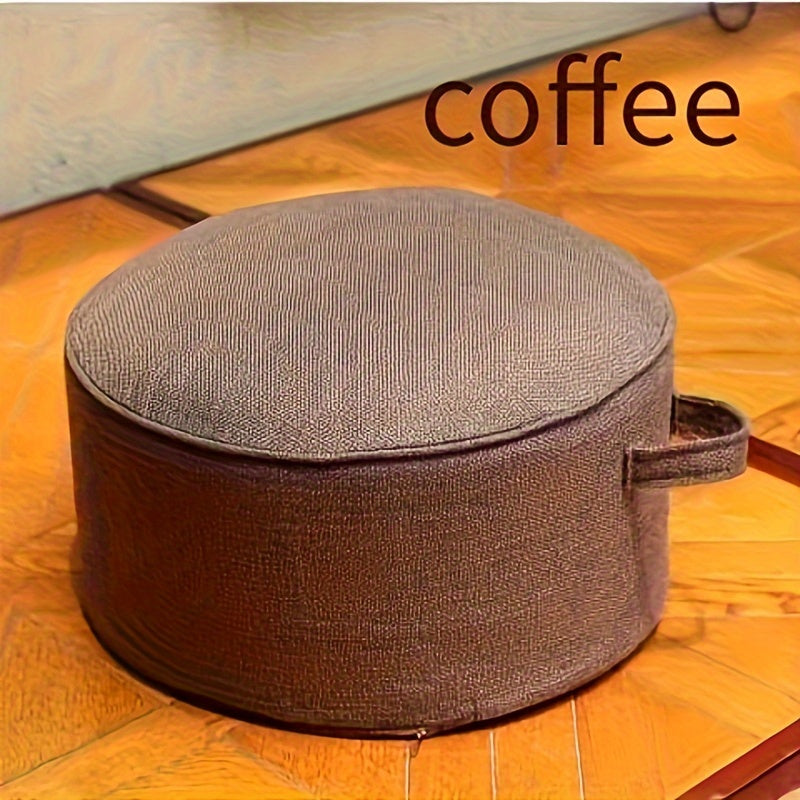 Circular Ottoman Footstool Fabric Minimalist Living Room Seating No Electricity