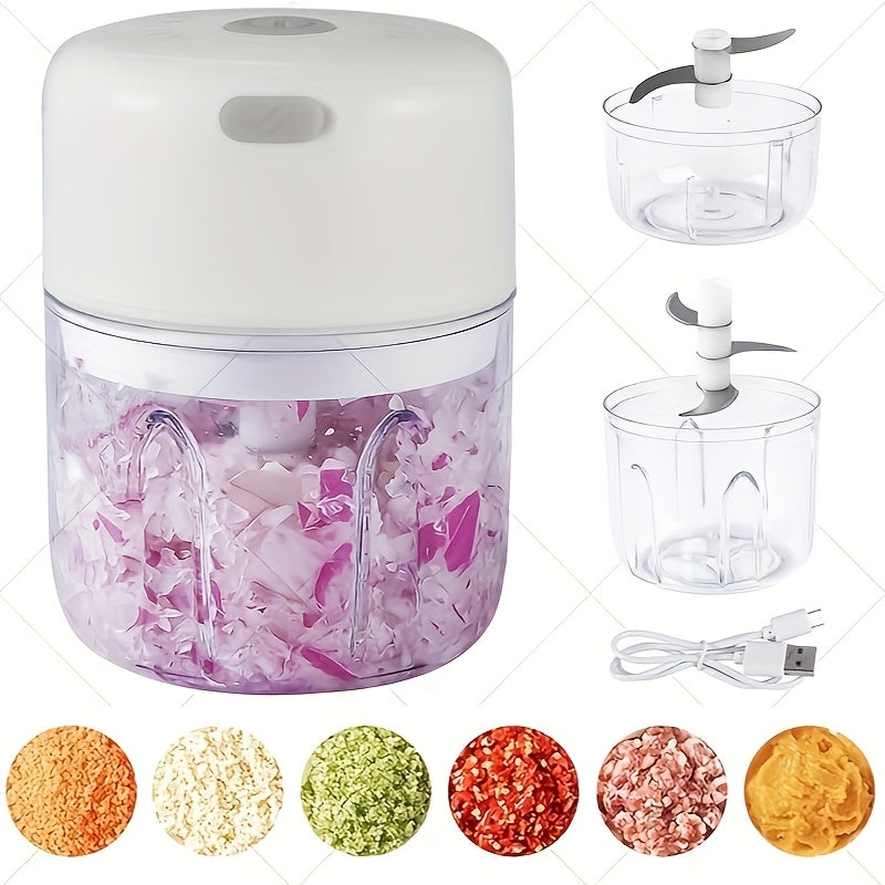 Electric Mini Food Chopper Rechargeable Small Food Processor 250ml Garlic Onion Ginger
