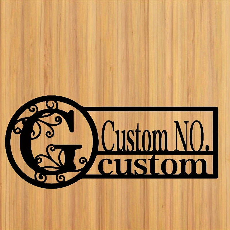 Oq metall misdan yasalgan eshik belgisi, oilaviy nom bilan, ichki va tashqi foydalanish uchun