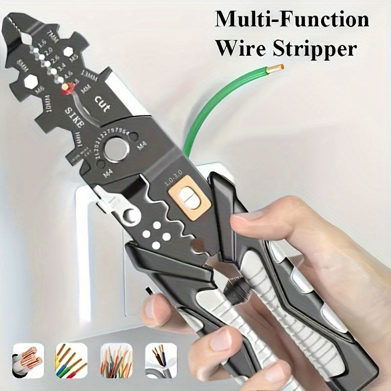 25-In-1 Industrial Steel Wire Stripper Multi-Use Electrician's Tool