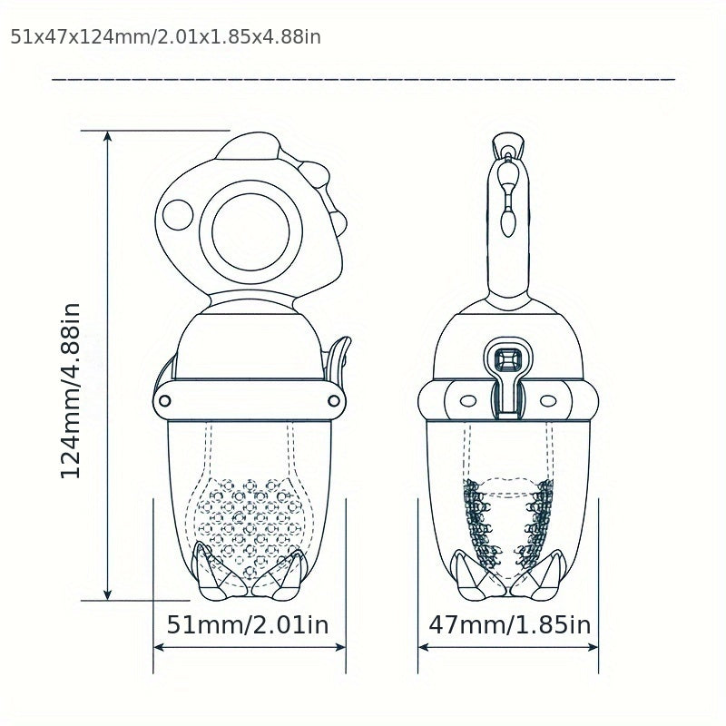 Bolalar va kichik bolalar uchun aylanuvchi itarish turidagi silikon tishlash, sharbat berish uchun qo'shimcha ovqat beruvchi