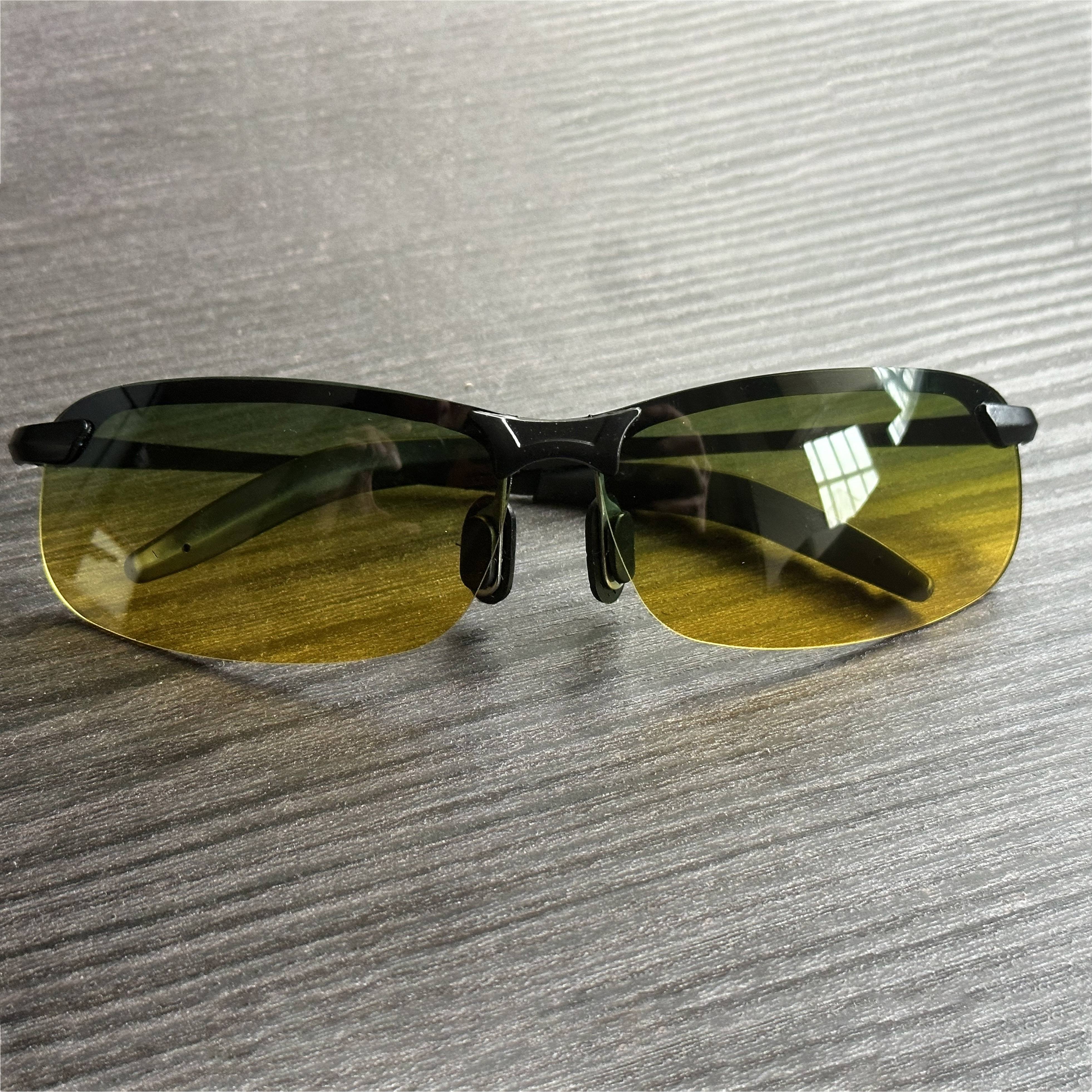 Unisex Semi-Rimless Photochromic Polarized Glasses for Night and Day Use