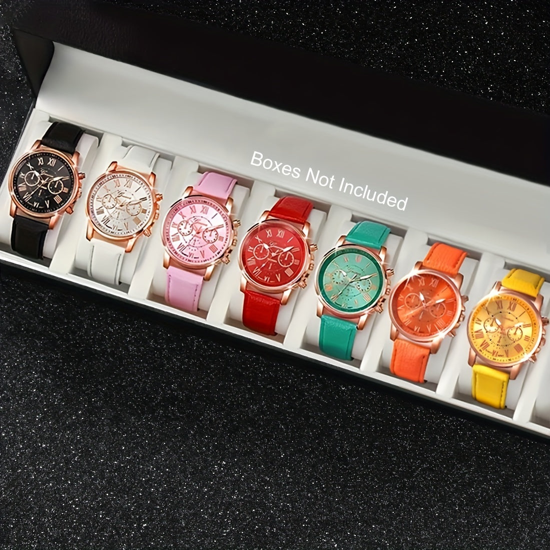 Women's Casual Quartz Watches Set with Alloy Case and PU Leather Band