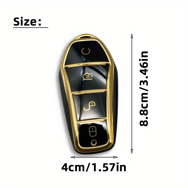 Car Key Fob Cover TPU 4-Button Protective Scratch-Resistant Durable for EV