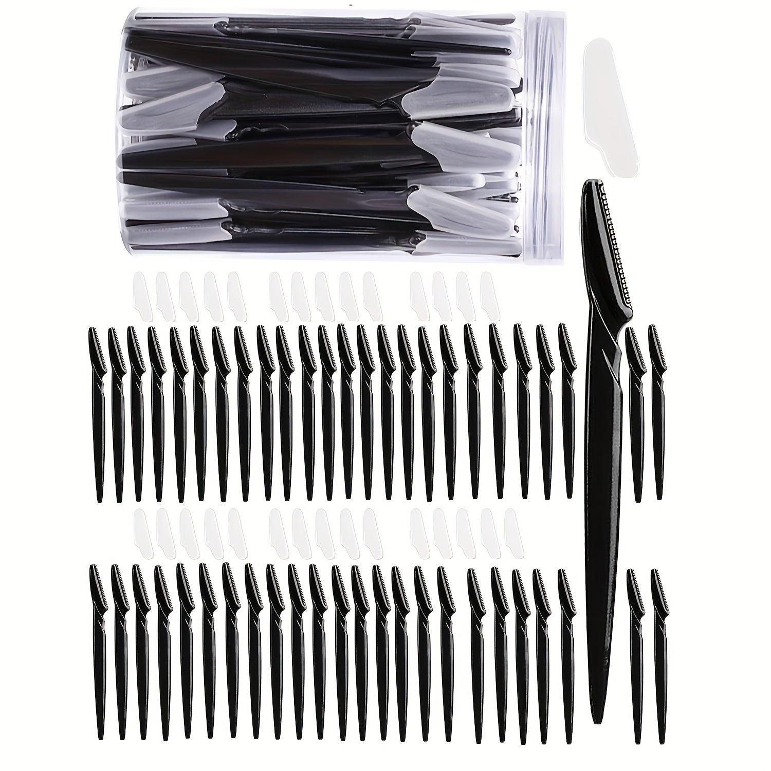 Women's Male Hypoallergenic Stainless Steel Facial Razors Black 50pcs