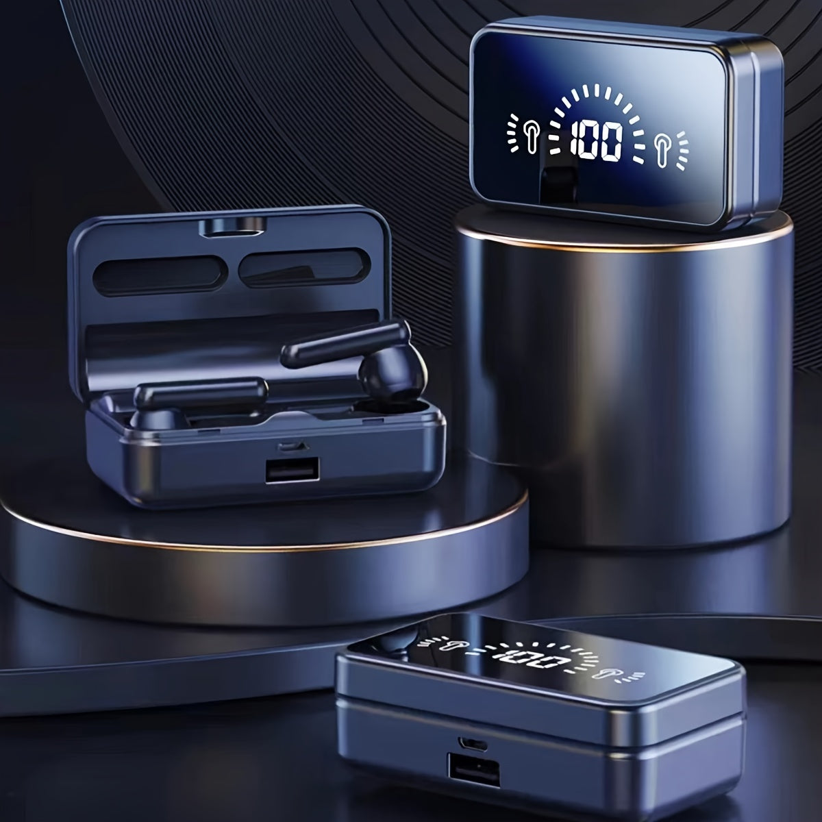 Wireless In-Ear Headset with Digital Display HiFi Stereo Touch Control for Mobile Gaming