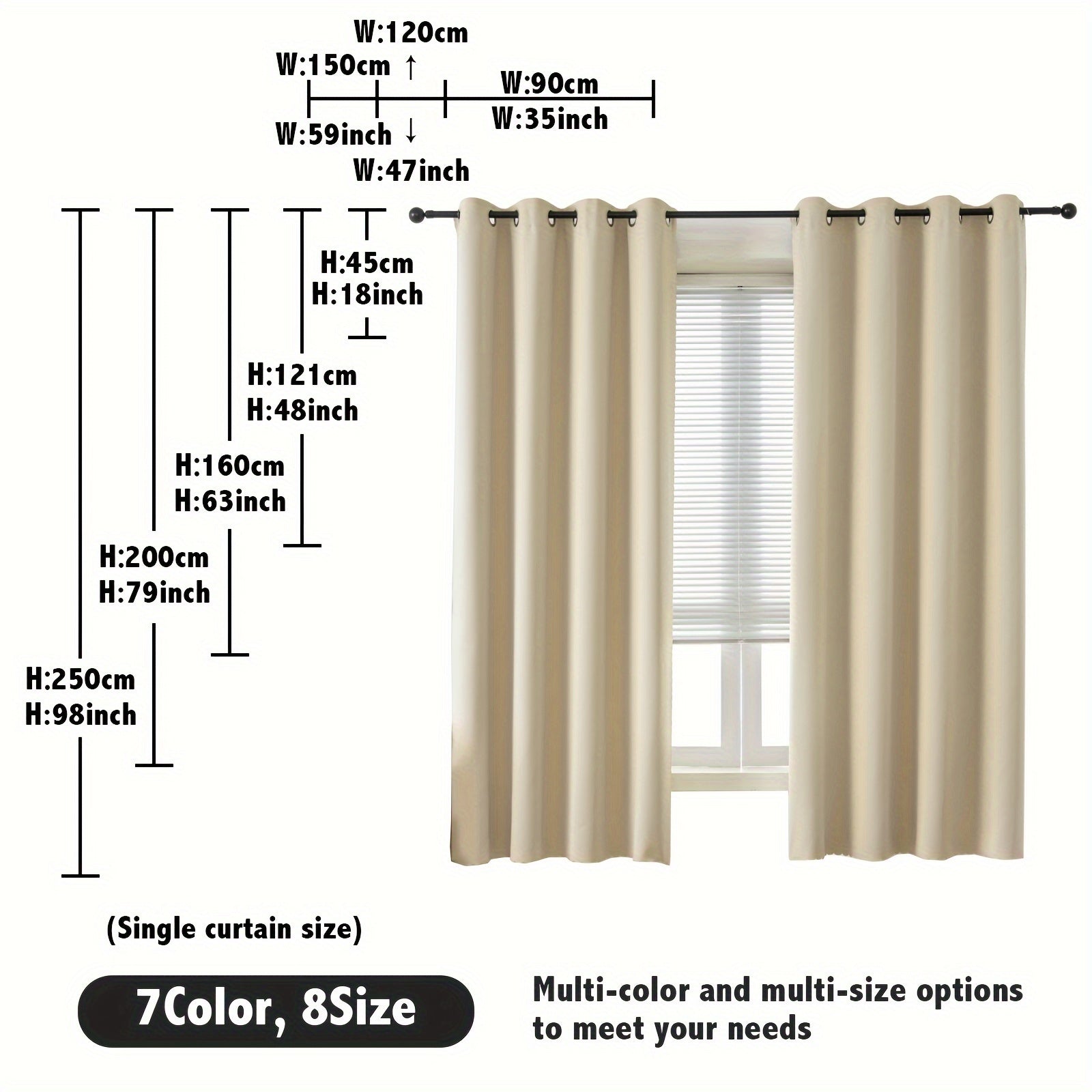 Blackout Curtains Solid Black Thermal Grommet Drapes for Bedroom Living Room