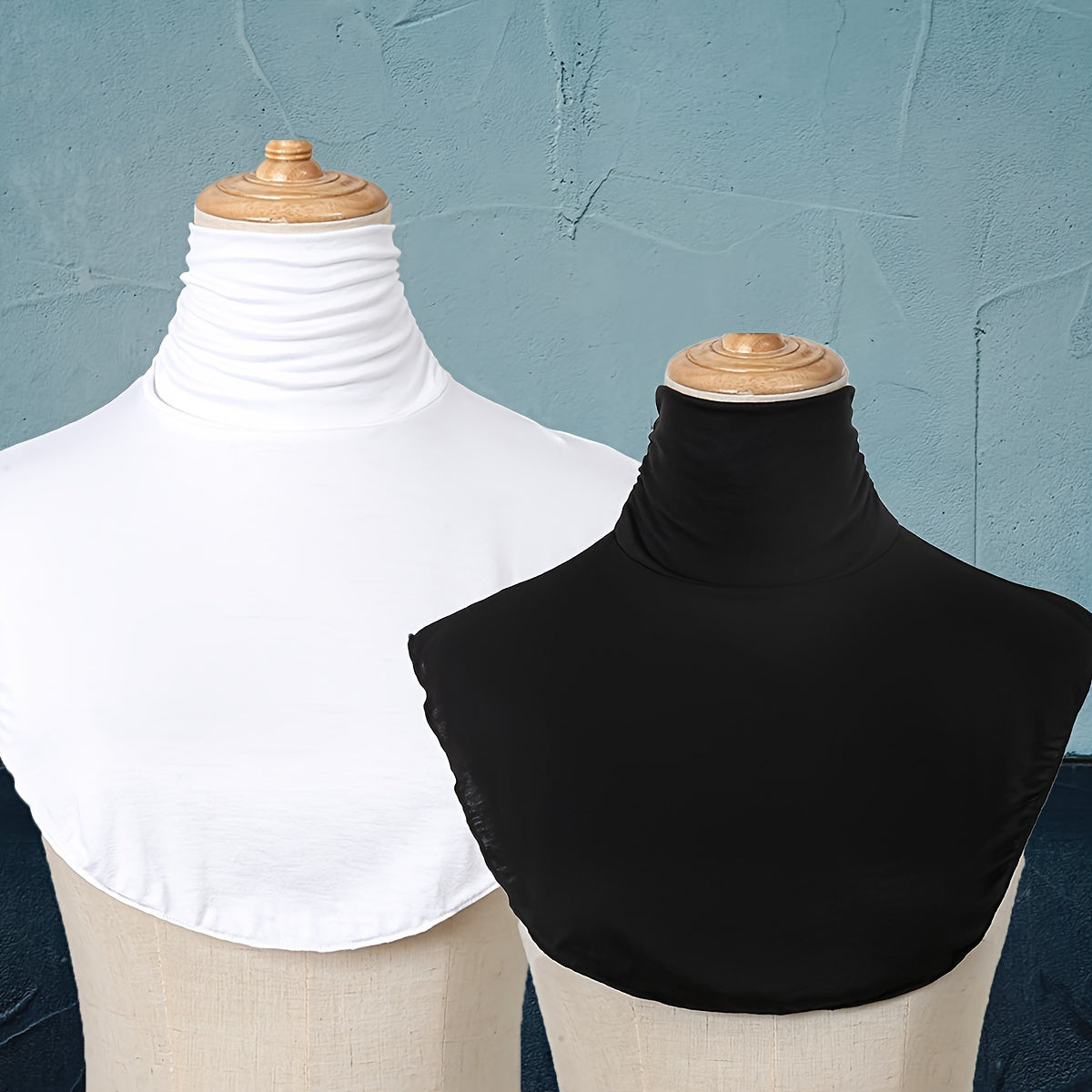 Women's Turtleneck Dickie Faux Collar Layered Warm Thin Cozy Modal