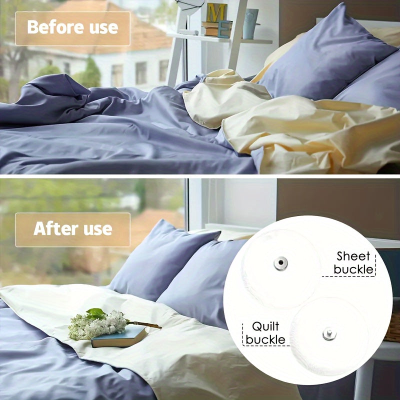 Duvet Clips Set of 16 White Sheet Fasteners Easy to Install and Secure