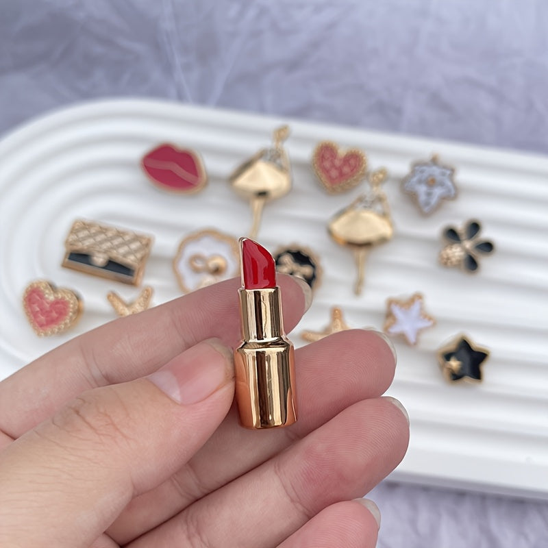 Women's Shoe Accessories Set with Heart Leaf Designs for Sandals and Slippers