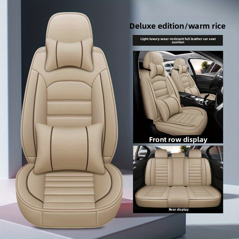 Car Seat Cover Set for 5-Seater Ice Slip Fiber PU All-Season Protection