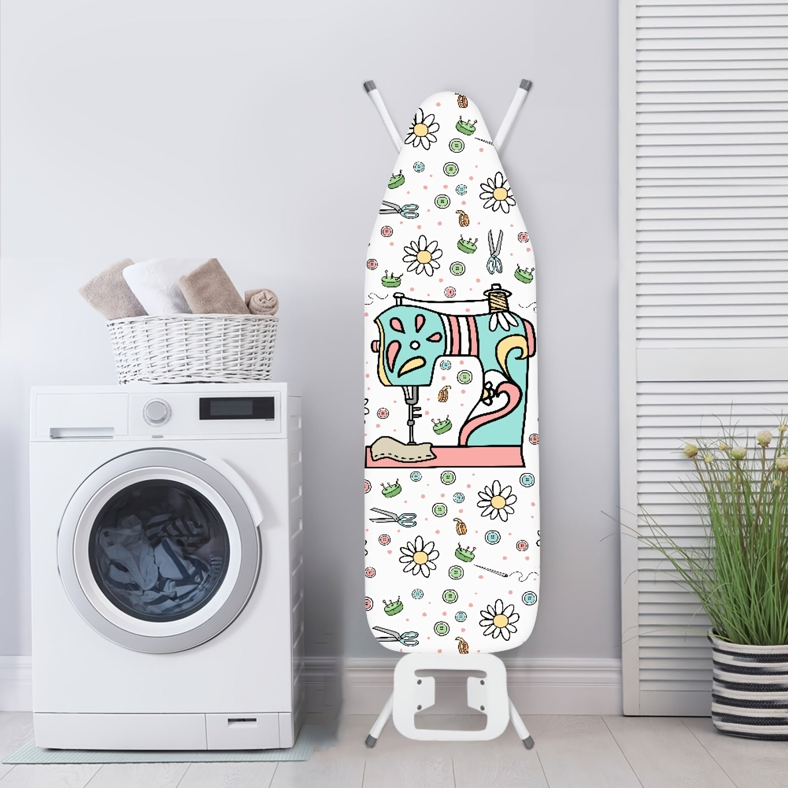 Cartoon Ironing Board Cover with Elastic Edge, Stain-Resistant, Non-Slip, Standard Size
