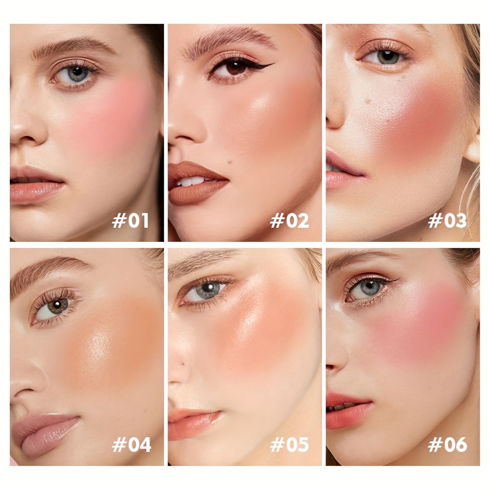 Women’s Matte Blush Palette 6 Colors Waterproof Brightening Powder