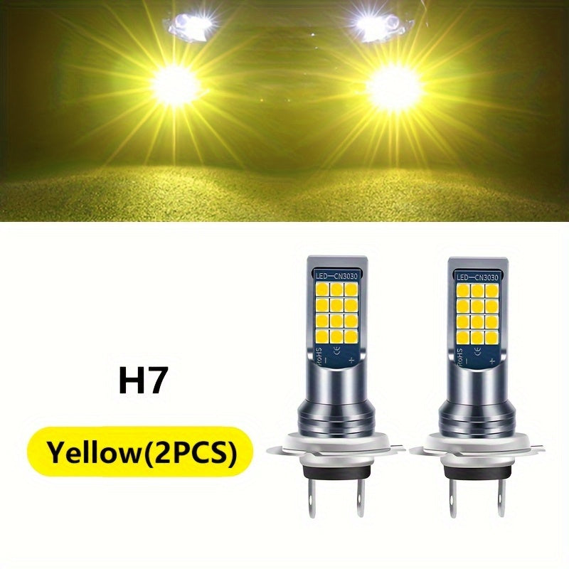 Car LED Fog Light Bulb 6000K White Ice Blue Yellow White 2 Pack