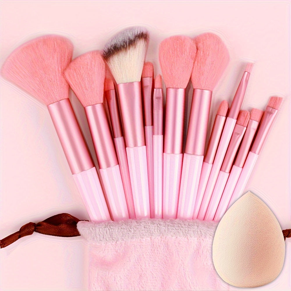 13pcs Makeup Brush Set Nylon Bristles Professional Fluffy for Face Eyeshadow Blush