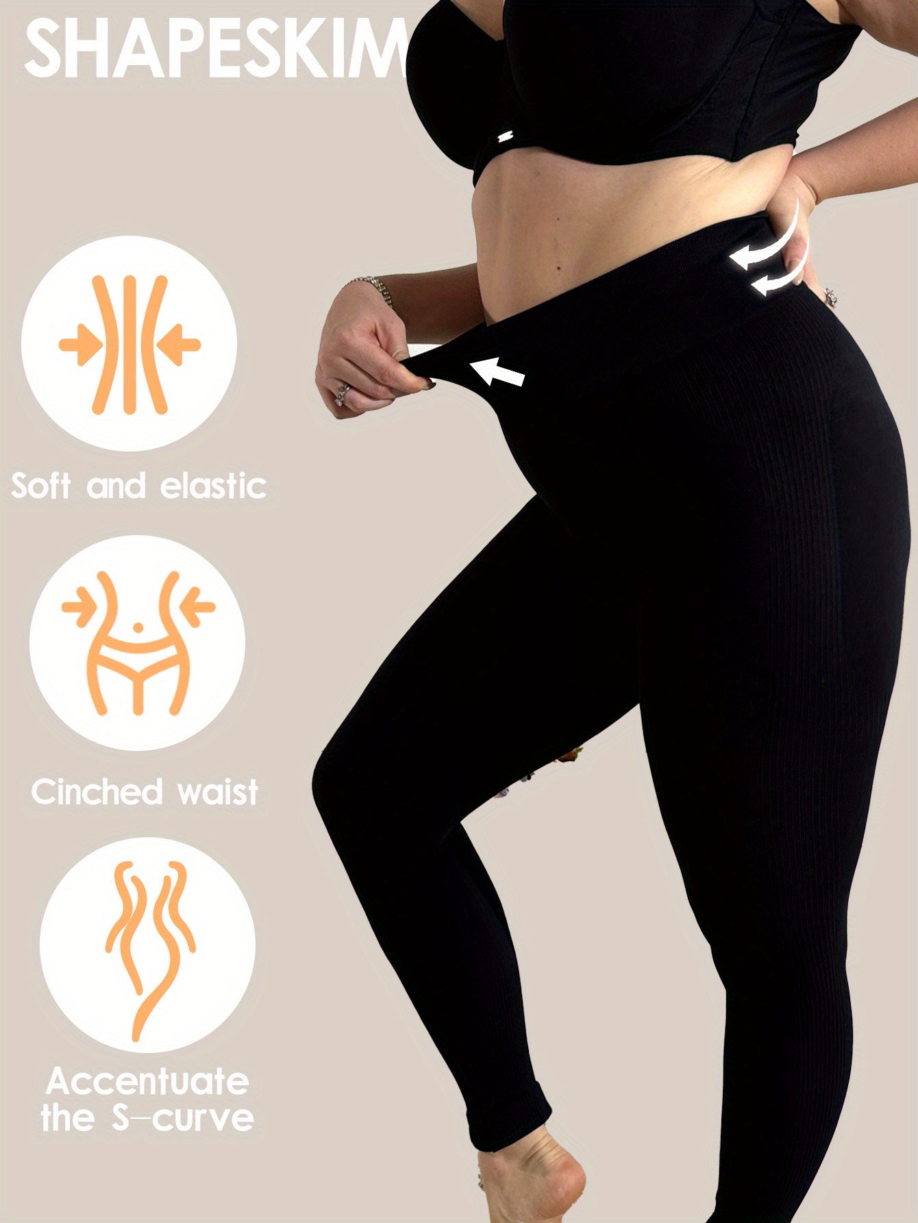 Plus Size Women's High-Waisted Yoga Leggings Tummy Control Breathable Workout Pants