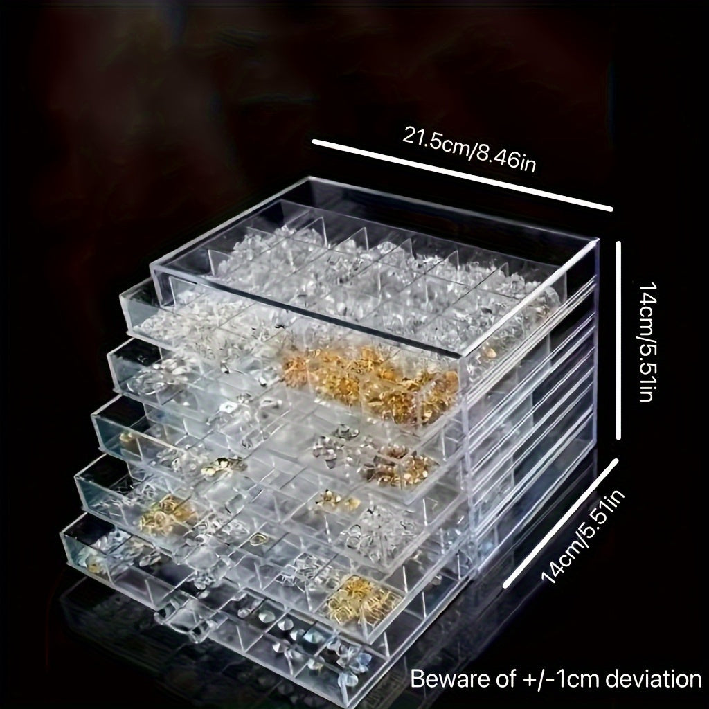 Acrylic Jewelry Organizer with Drawers for Rings Earrings and Necklaces Spacious Storage
