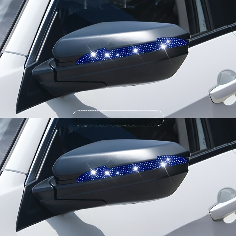 2pcs Car Door Edge Guards Rhinestone Plastic Anti-Scratch Collision Protectors