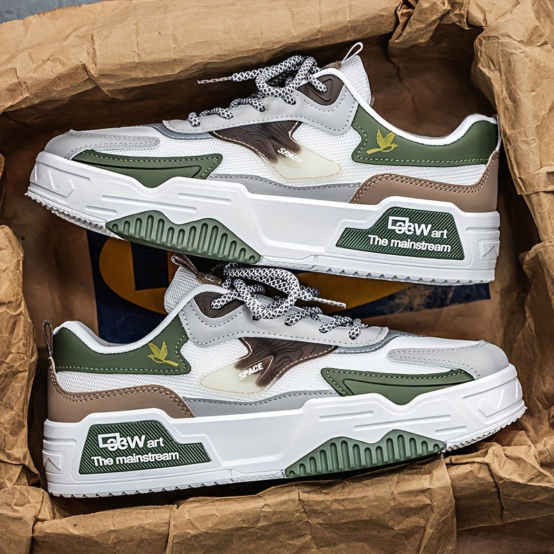 Zapatillas de skate de color sólido para hombre, de caña baja, con cordones, calzado casual