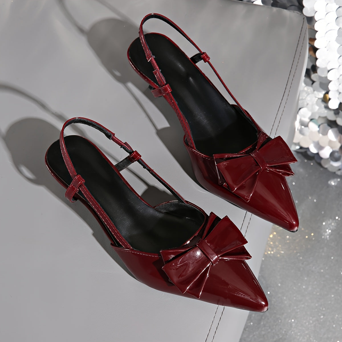 Women's Pointed Toe Mary Jane Shoes Synthetic Upper Bow Ankle Strap Summer