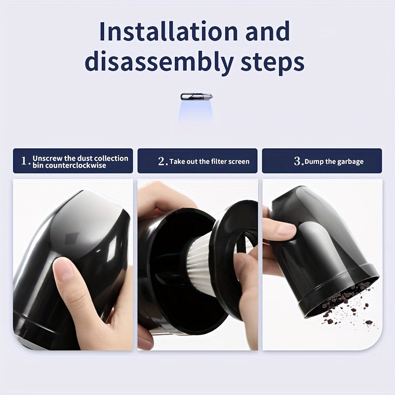 Car Handheld Vacuum Cleaner High Suction Compact for Car Interior and Grooves