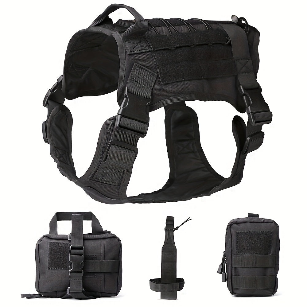Large Dog Tactical Training Vest for Outdoor Rescue and Dog Equipment