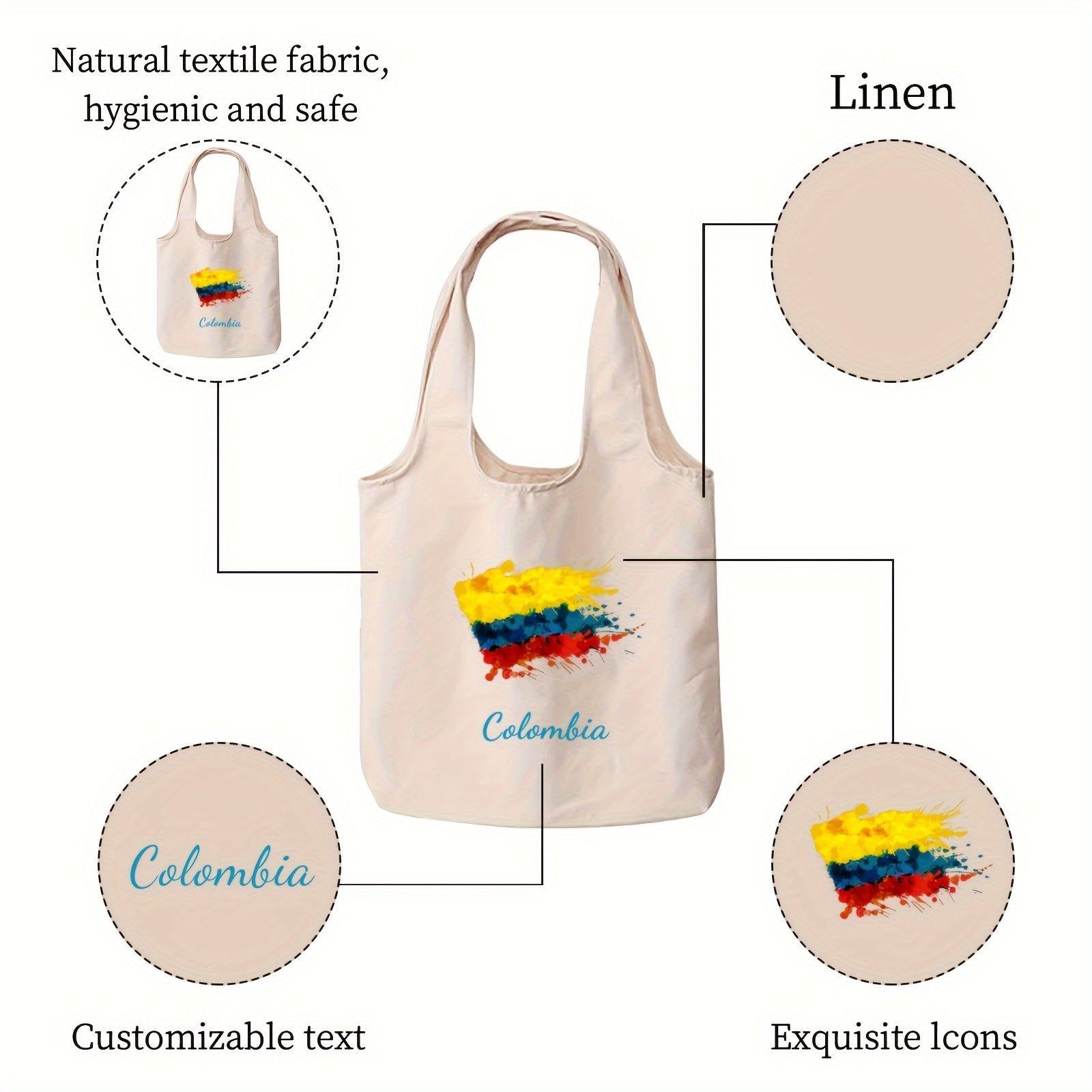 Canvas Hand Carry Bag with Personalized Double-Sided Printing for Daily Use