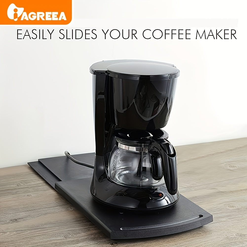 Plastic Non-Slip Coffee Maker Slide Tray with Wheels for Kitchen Appliances