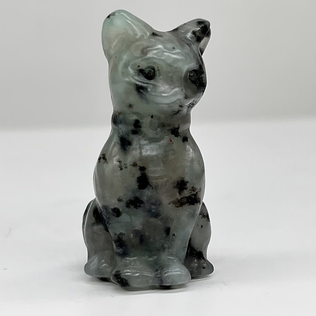 Натуральная кристальная резьба кота для домашнего декора, очаровательный стильный орнамент