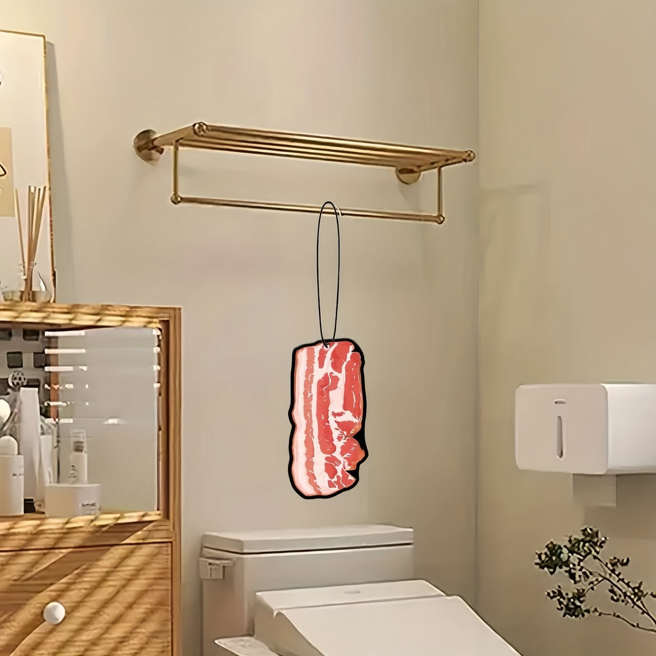 Ocean Scented Bacon Pattern Air Freshener Dual-Sided Hang Car Decor