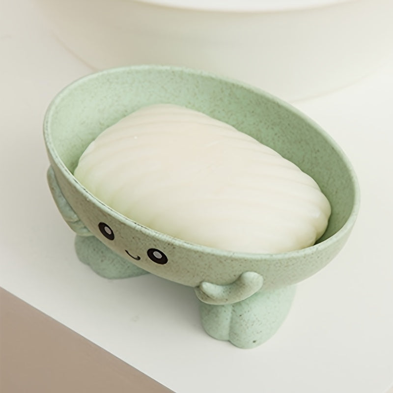 Ijodiy plastik sabun idishi, drenaj bilan, hammom uchun multfilm dizayni, ko'p funksiyali sabun saqlash.