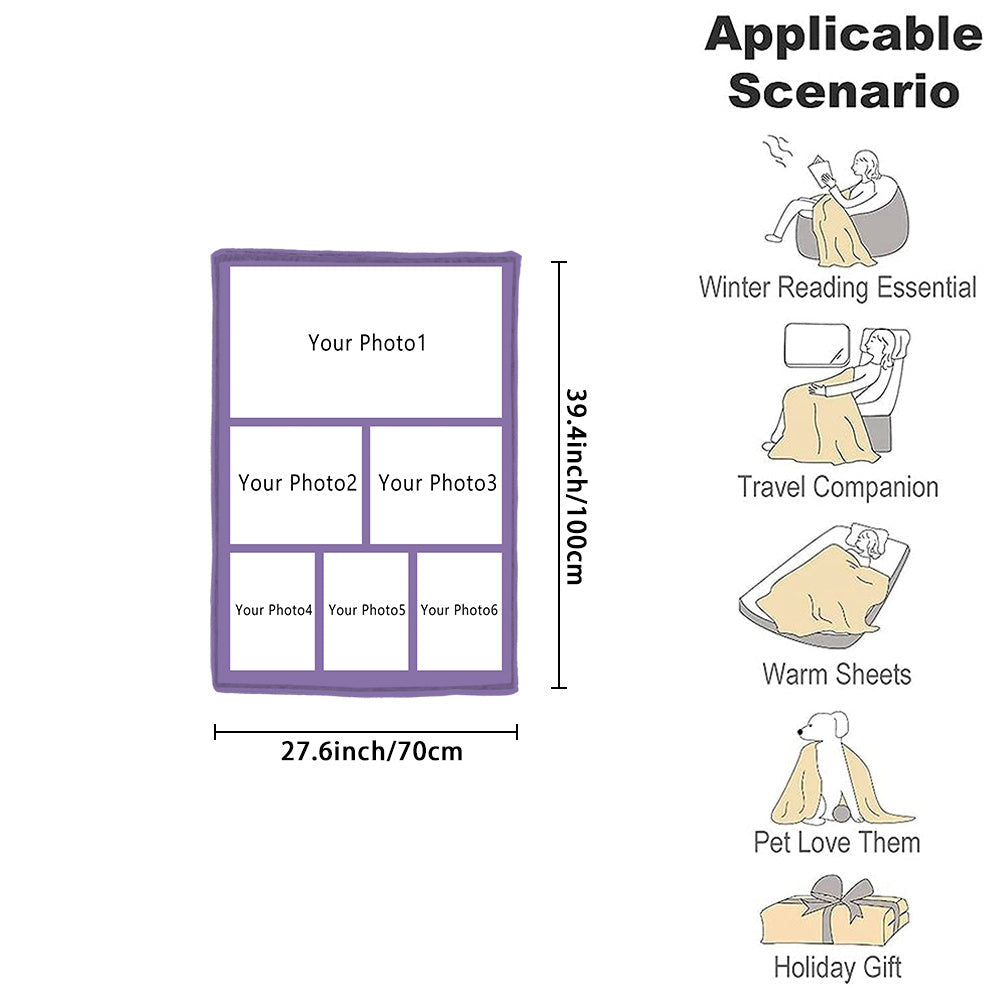 Custom Photo Blanket Soft Flannel Throw Personalized Gift for Home and Travel