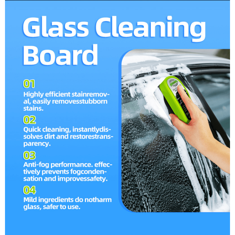 Car Glass Cleaning Kit with Oil Film Brush and Towel Set