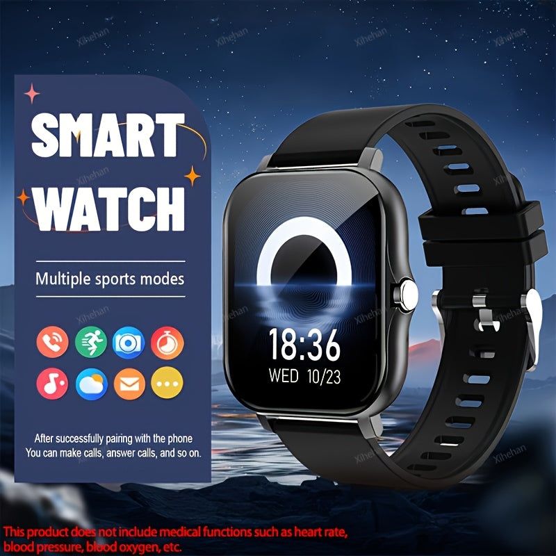 Men Women 1.83 Inch Touch Screen Smartwatch Fitness Tracker Wireless Calls Message Alerts Sports Modes Music Control Compatible with Android iPhone
