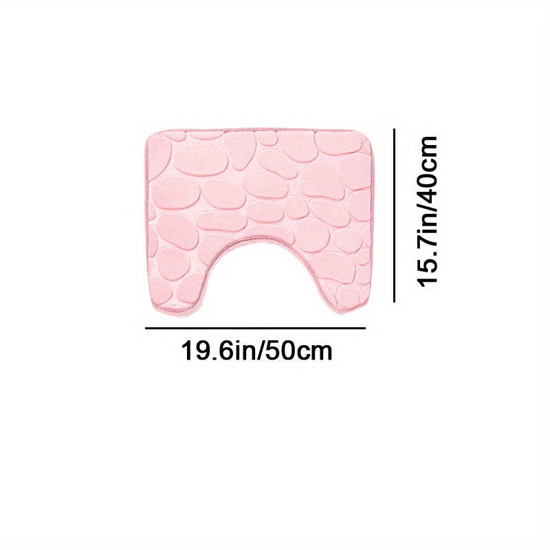 Conjunto de alfombrillas de baño antideslizantes en relieve con espuma viscoelástica, absorbentes y de secado rápido