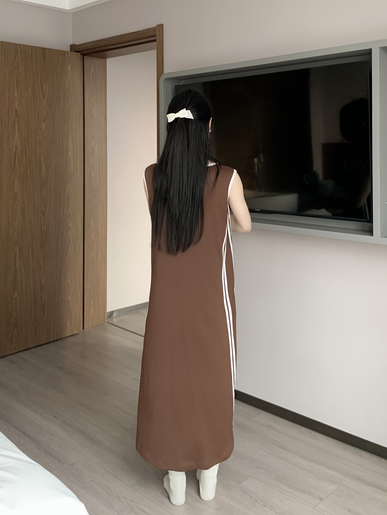 Plus Size Women's Printed Loungewear Dress Breathable Polyester Blend