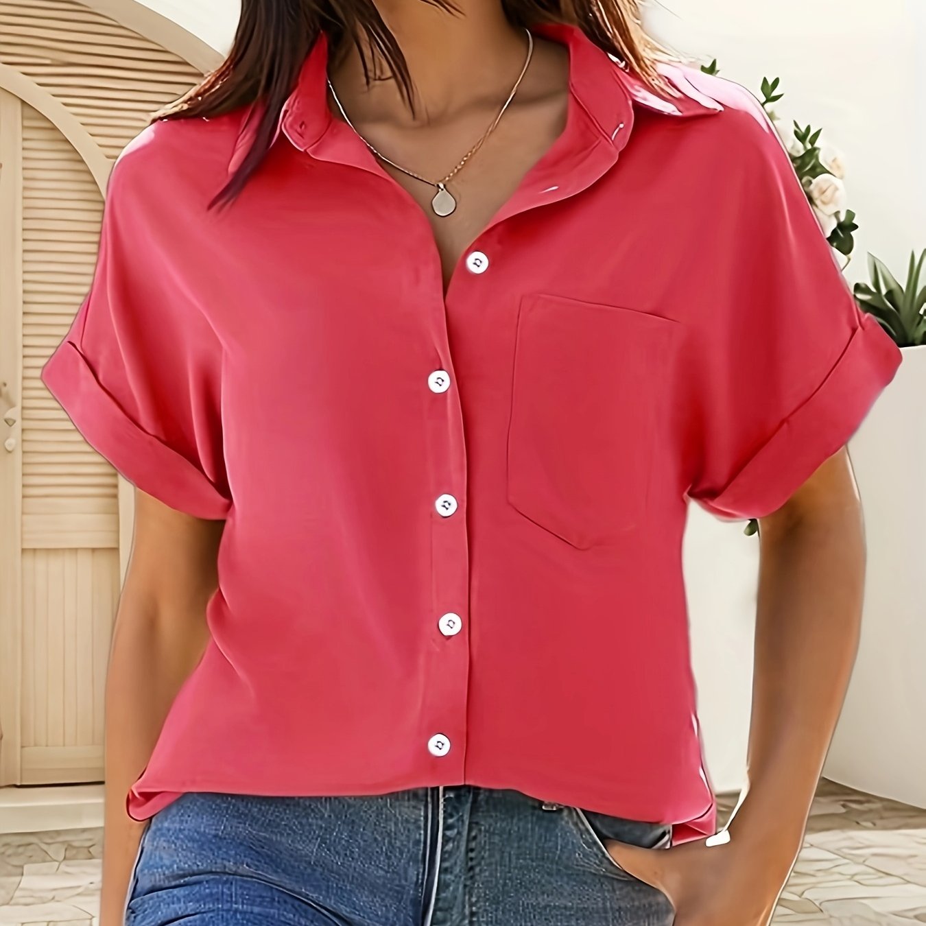 Plus Size Women's Casual Stylish Loose Summer Shirt Hot Trendy Top