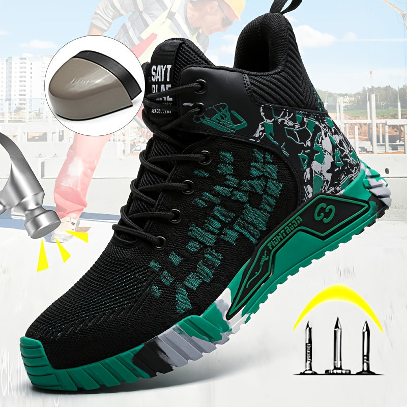 Unisex Steel Toe Safety Shoes Puncture-Resistant Breathable Mesh Work Sneakers