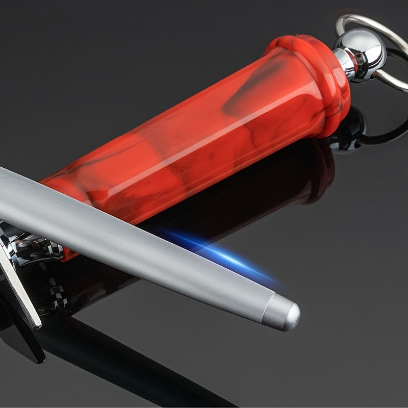 12-Inch Red ABS Knife Sharpener High Carbon Steel Ultra-Fine Grit Kitchen Restaurant