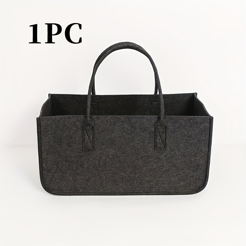 Extra-Large Firewood Carrier Bag with Dual Handles, Durable Felt, Portable