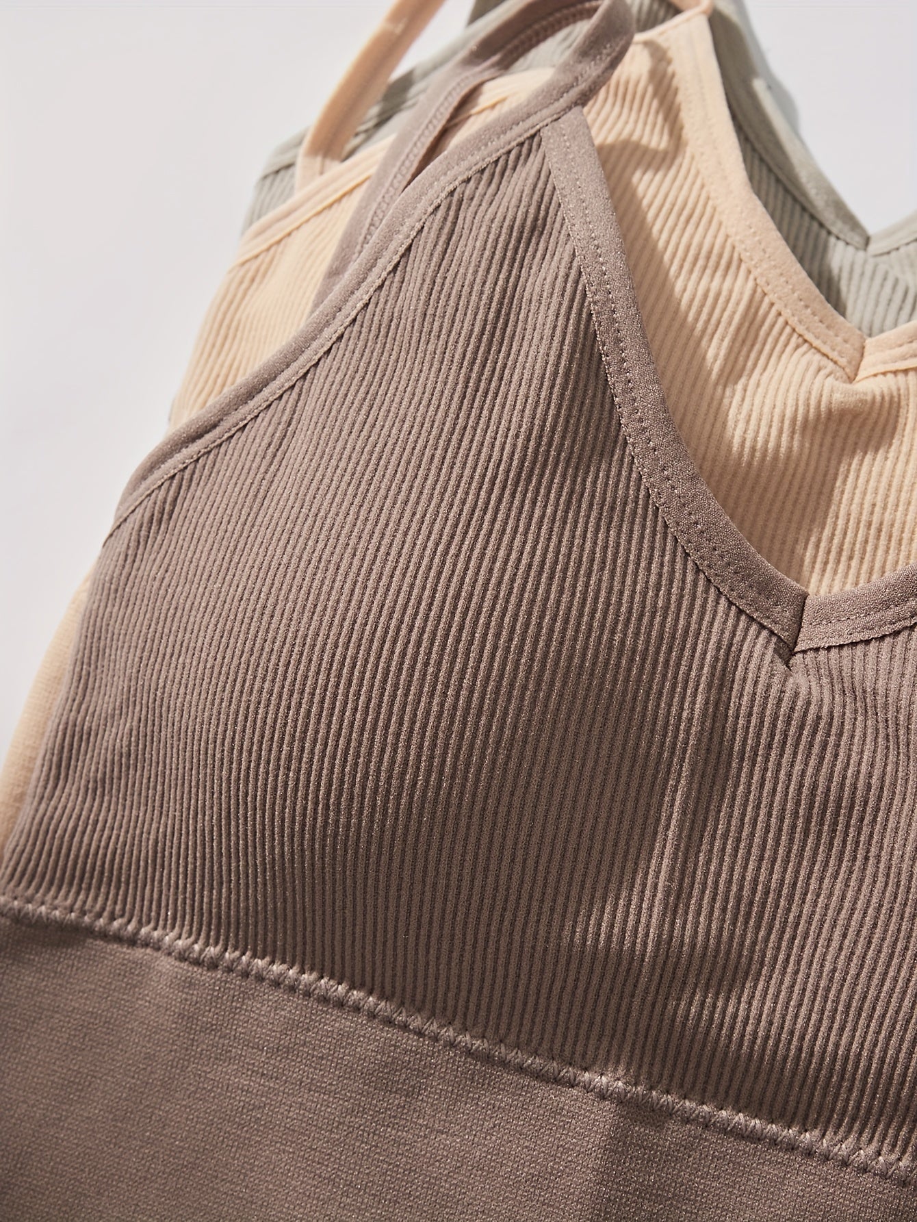 Women's Sports Bra with Removable Pads in Black White and Gray