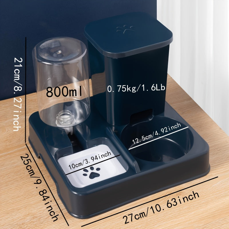 Battery-Free Cat and Dog Food and Water Dispenser Non-Electric