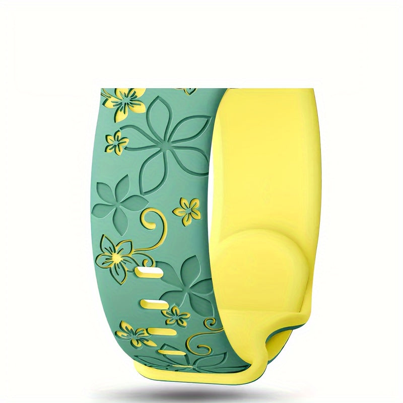 Two-Tone Silicone Watch Strap 20mm 22mm Carved Design