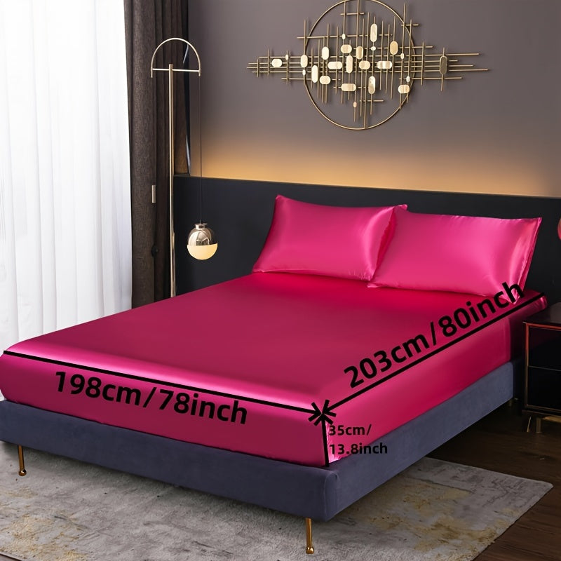 3-Piece Fitted Sheet Set with Pillowcases Polyester Bedding Soft Skin-Friendly