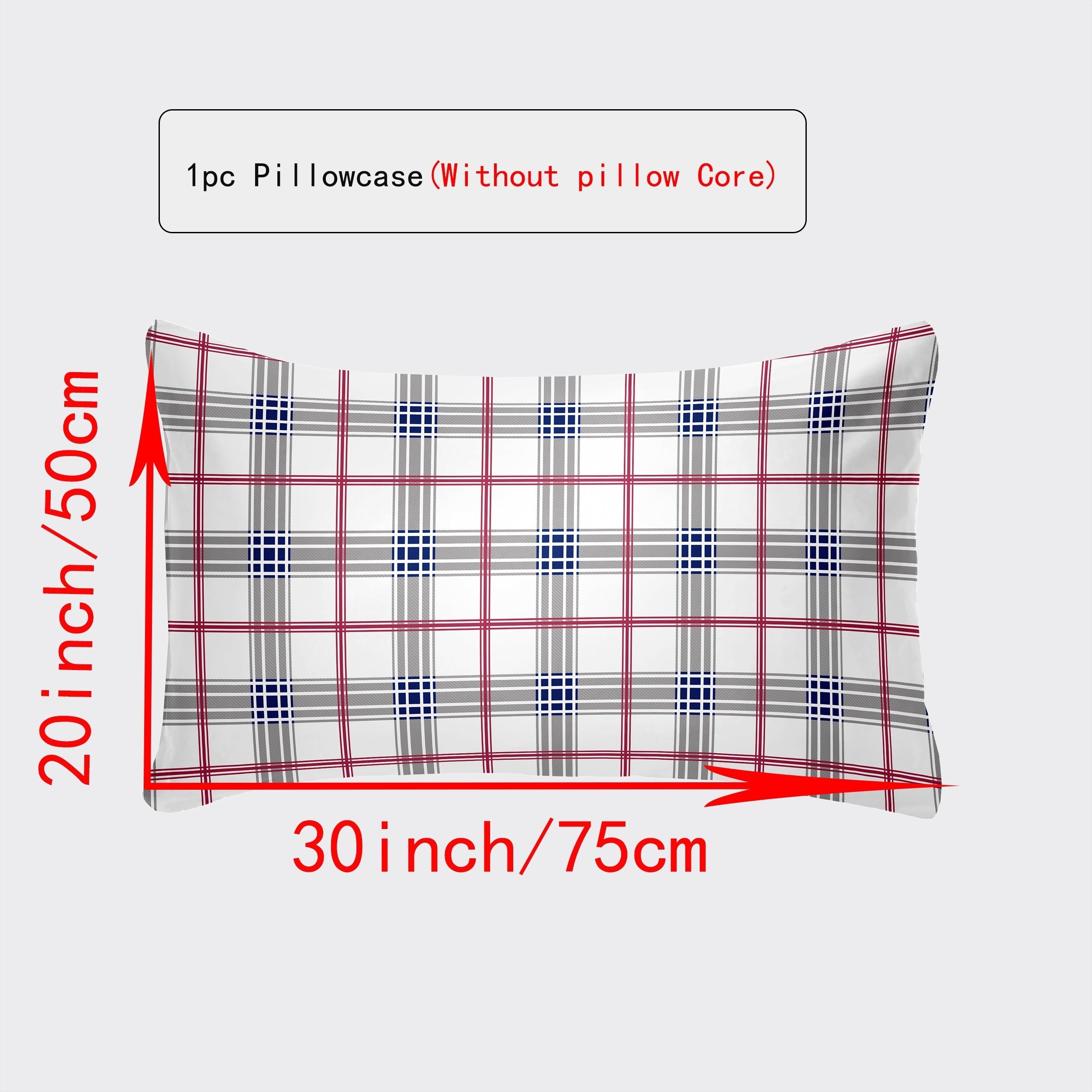 Luxurious Envelope Pillowcase Various Sizes White Gray Plaid Red Green Botanicals Leopard Geometric